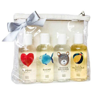 Дитячий косметичний набір у дорогу Pochette Linea Mamma Baby (4х100 мл) Дитячий косметичний набір у дорогу Pochette Linea Mamma Baby (4х100 мл)
