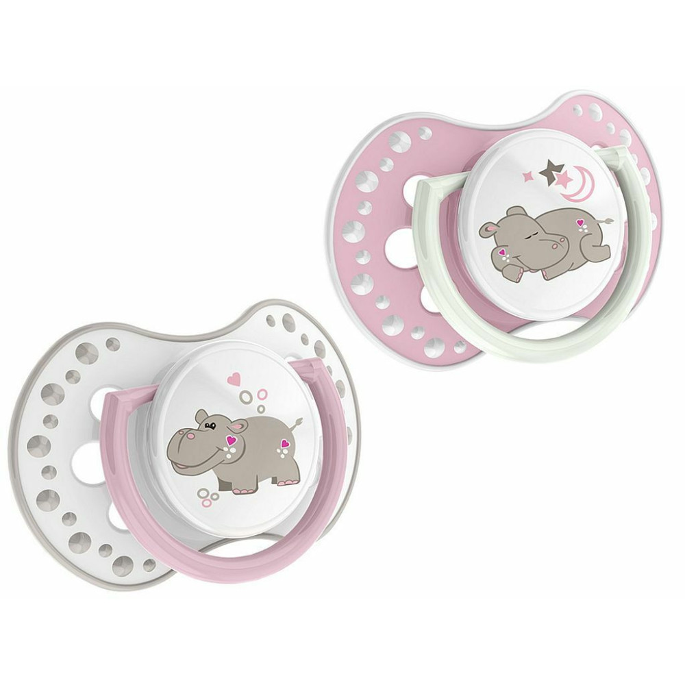 Пустушка силіконова динамічна Lovi Night&Day Girl Hippo (22/810girl)