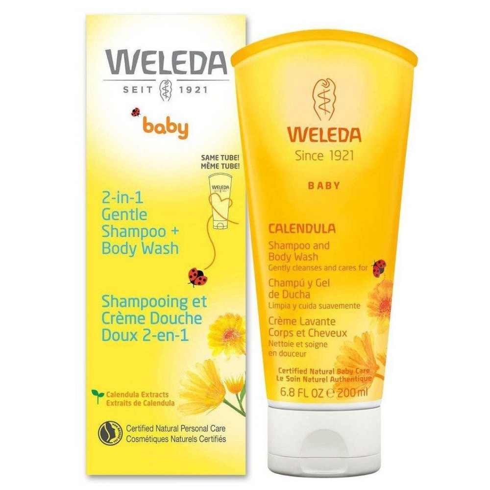 Шампунь-гель для волос и тела Weleda с календулой 200 мл (43959)