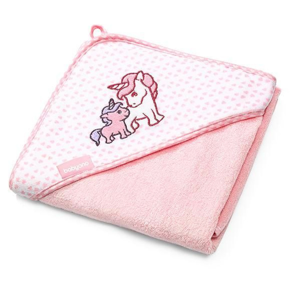 Полотенце BabyOno  бамбуковое с капюшоном Единорог розовый (346/01)