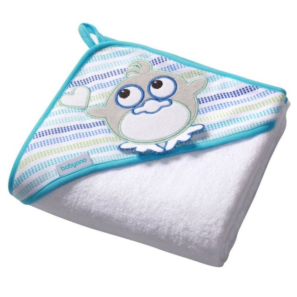 Полотенце махровое с капюшоном BabyOno Пингвин белое (142/06)