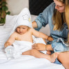 Рушник махровий з капюшоном BabyOno Зірки біле (142/07)
