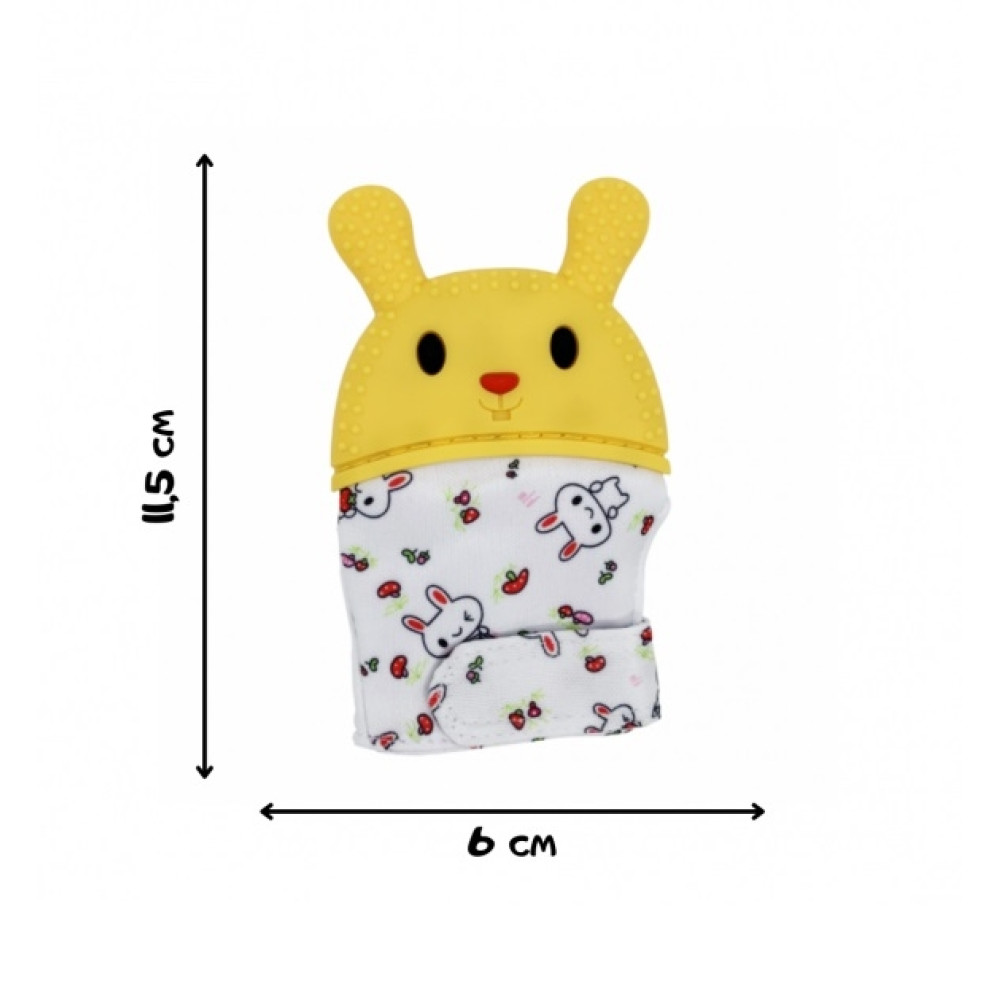 Прорізувач-рукавичка Зайчик жовтий (0404)