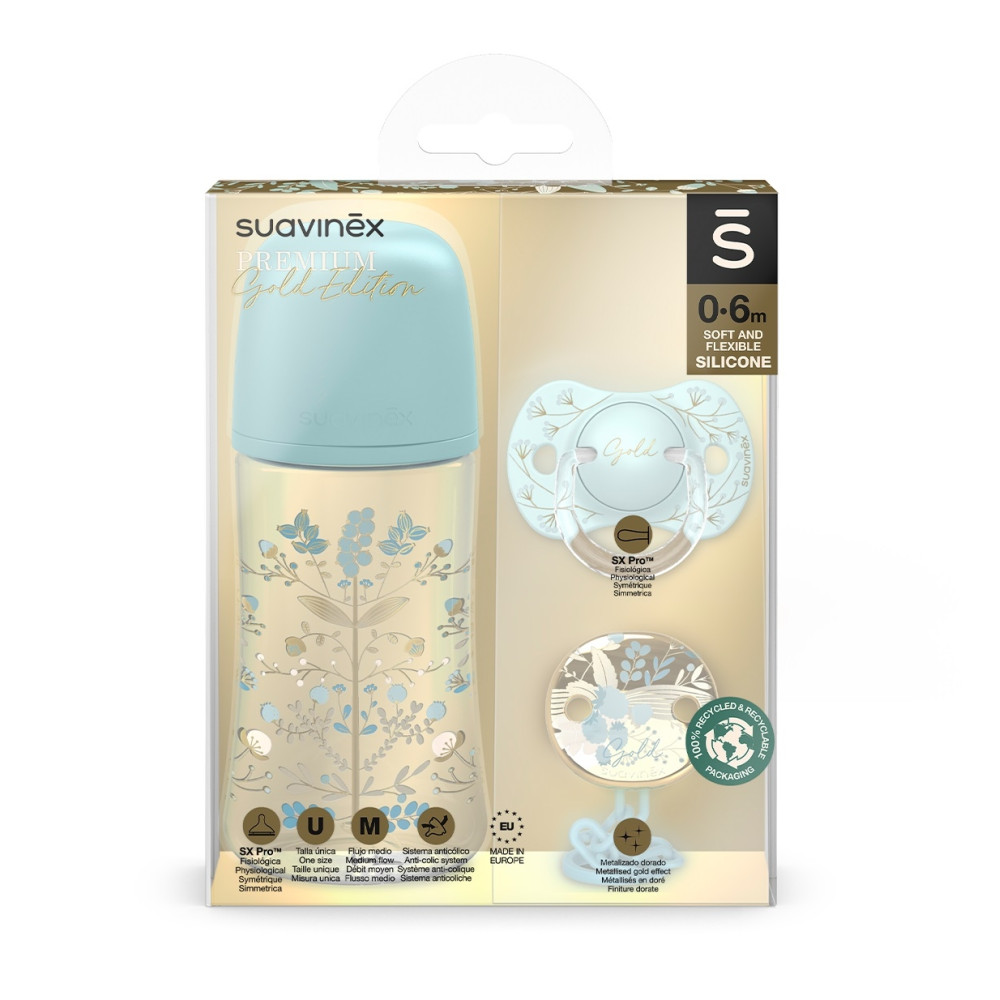 Подарунковий набір Suavinex Gold Edition, маленький, блакитний (307878)