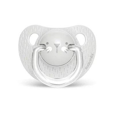 Пустышка анатомическая Suavinex Hygge Уютные истории 6-18м серый котик (306566)