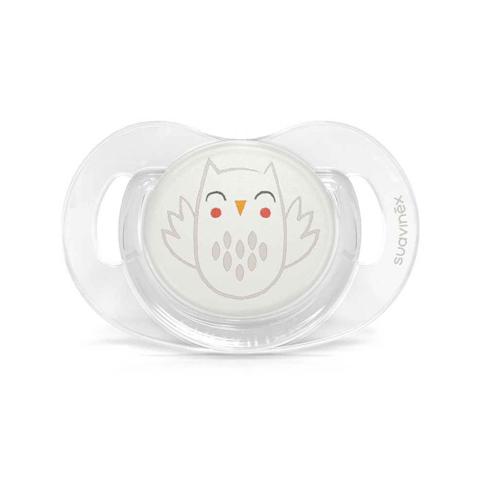 Пустышка физиологическая силиконовая Suavinex Bonhomia 0-6 мес, white (307809)