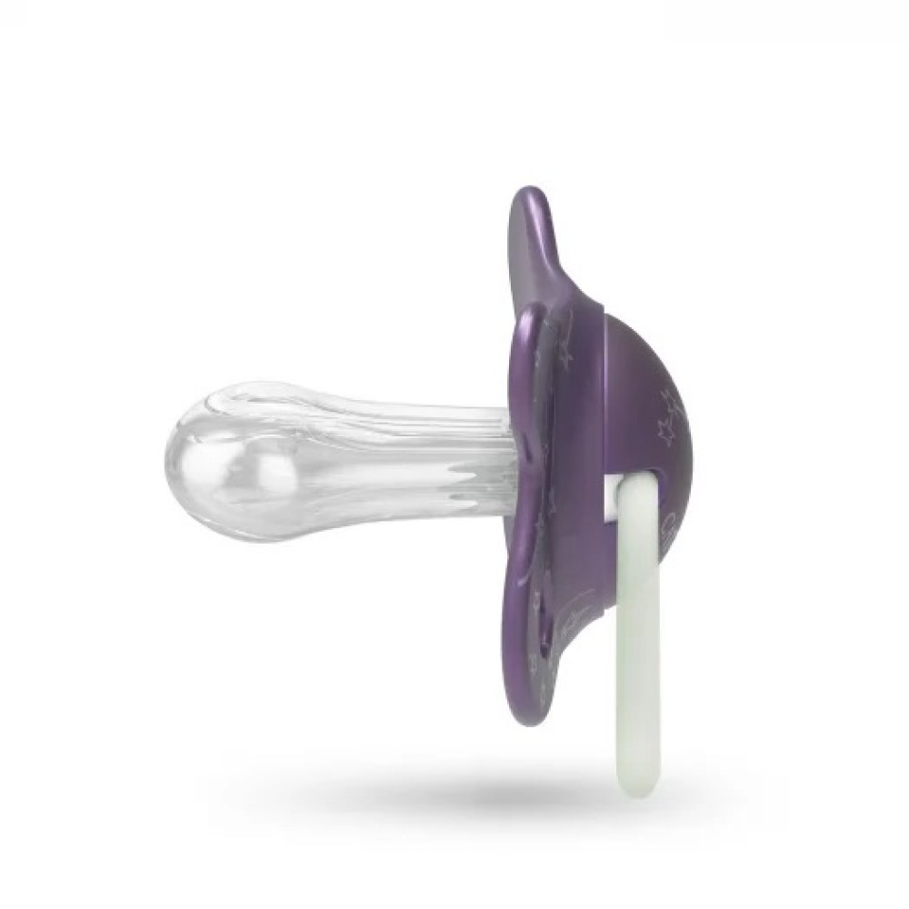 Пустышка физиологическая Suavinex Котенок +18 мес. ночная, 2 шт. фиолетовый (307013)  