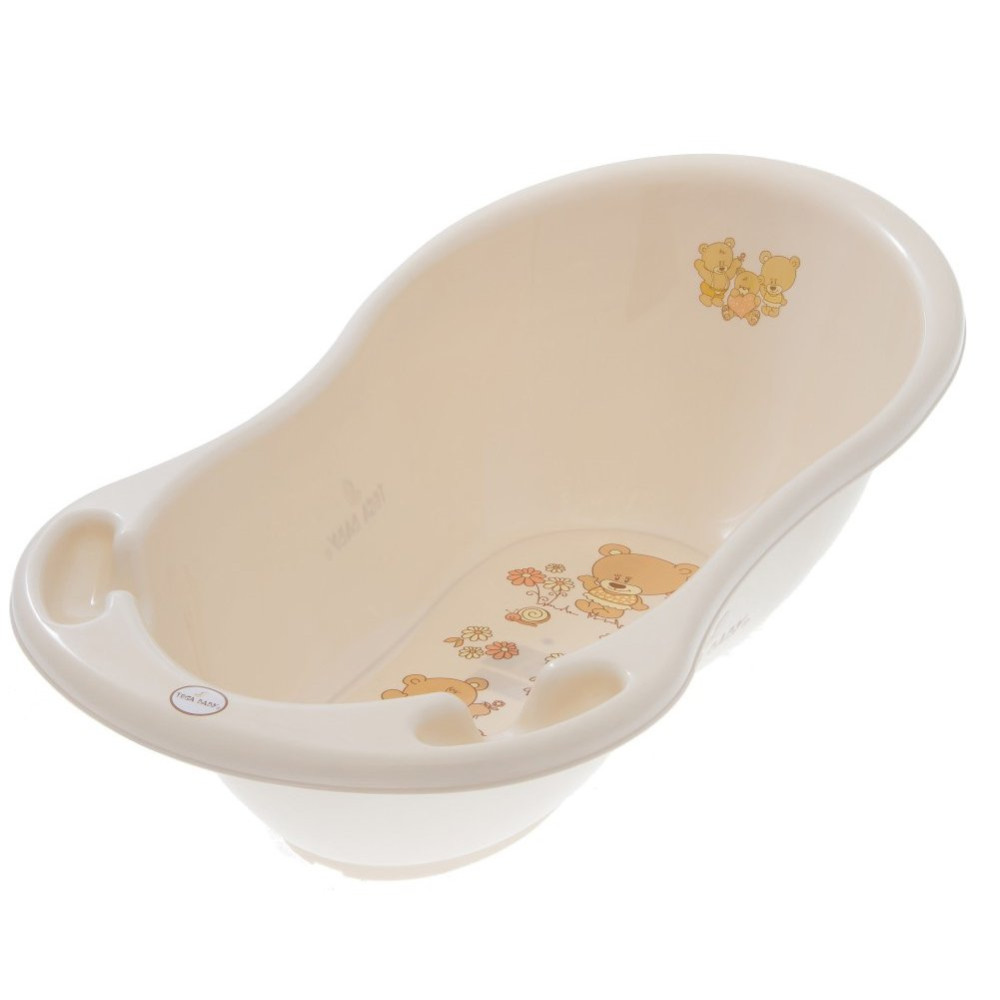Ванночка Tega Baby Lux Ведмедики зі зливом бежевий 102см (MS-005 Lux)