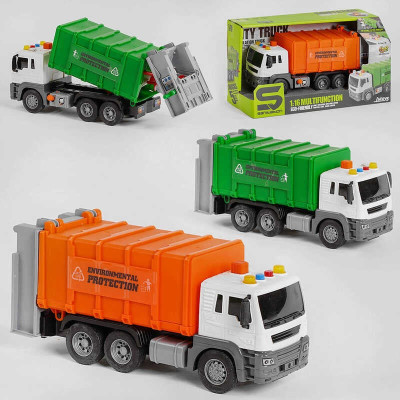 Спецтехніка JS 108 /108 B (36/2) 2 кольори "Сміттєвоз", підсвічування, звуки, інерція, в коробці