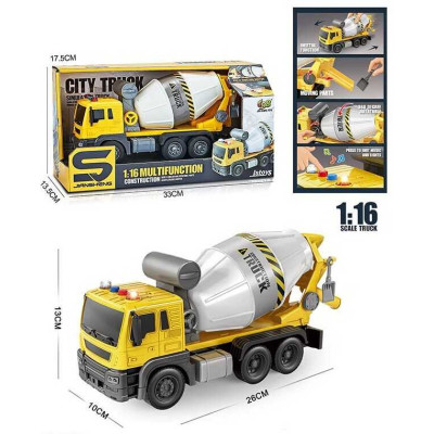 Машина JS 102 /102A (36/2) "Бетонозмішувач", підсвічування, звуки работи техніки, інерція, в коробці