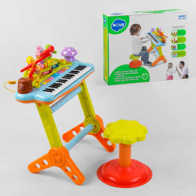 Дитячий синтезатор 669 (4) "Hola", зі стільчиком, звук, світло, в коробці