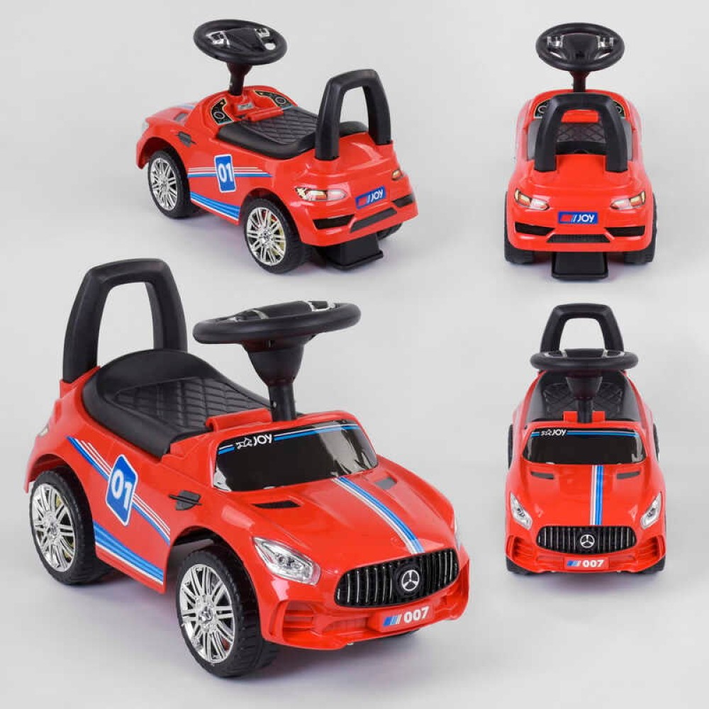 Машина-Толокар 77-425 JOY (1) ЧЕРВОНИЙ, РОСІЙСЬКІ ПІСНІ, багажник