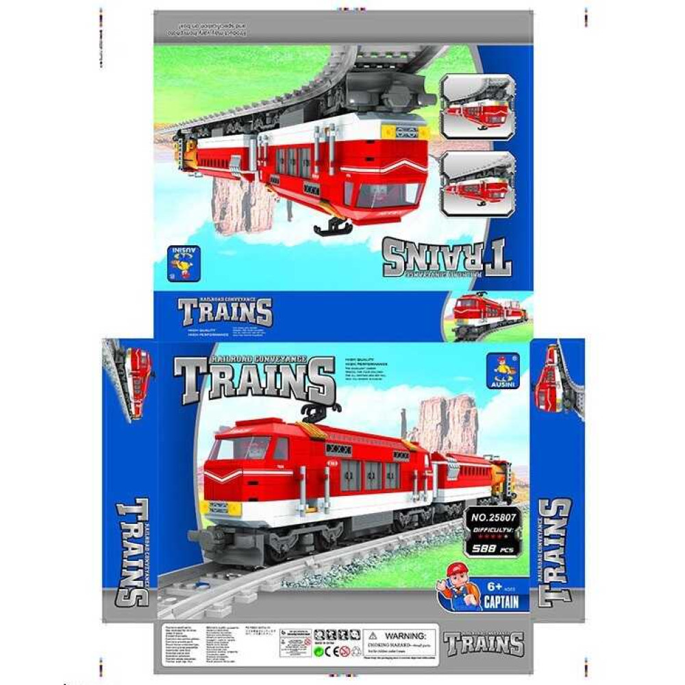 Конструктор AUSINI 25807 (12/2) "Поїзд" 588 дет, в коробці