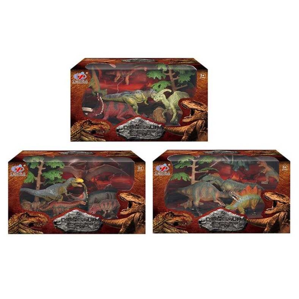 Набір динозаврів Q 9899-209 (24/2) 3 види, 7 елементів, 5 динозаврів, аксесуари, в коробці