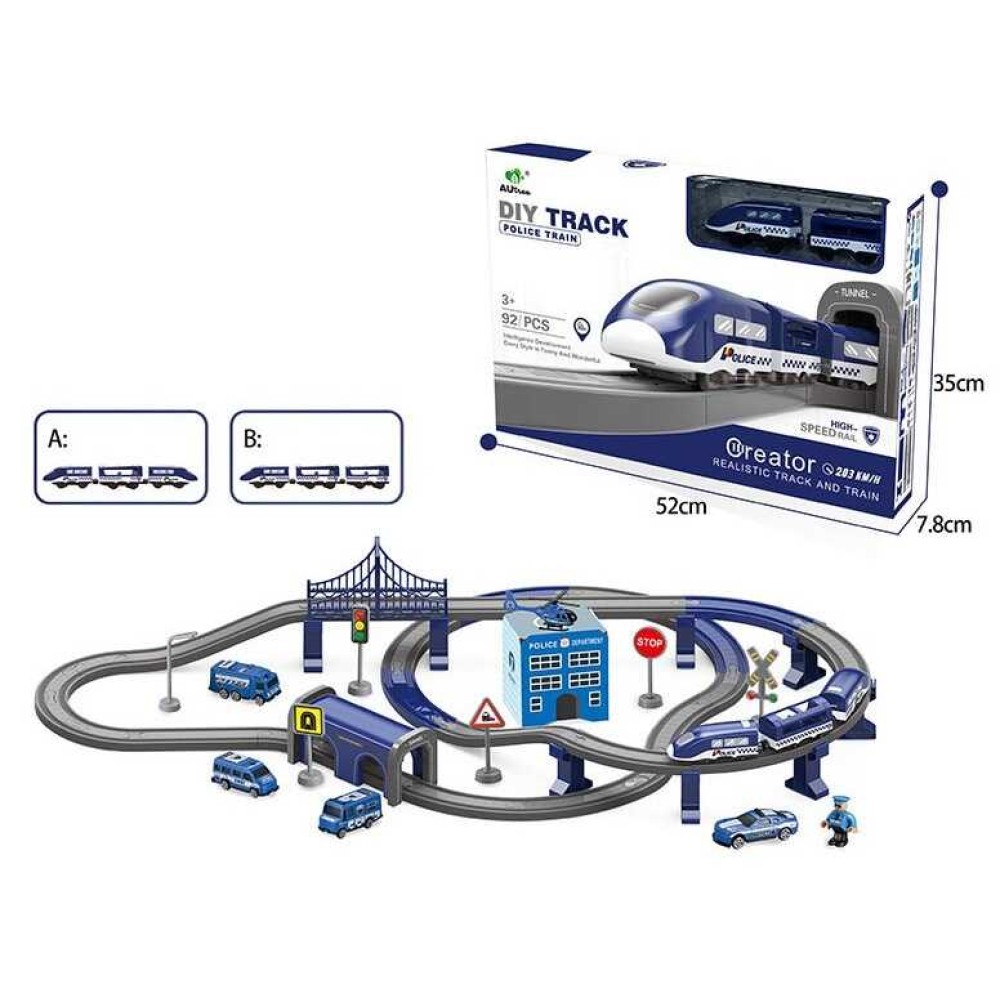 Залізниця AU 6882 AB (18) 92 деталі, на батарейках, в коробці