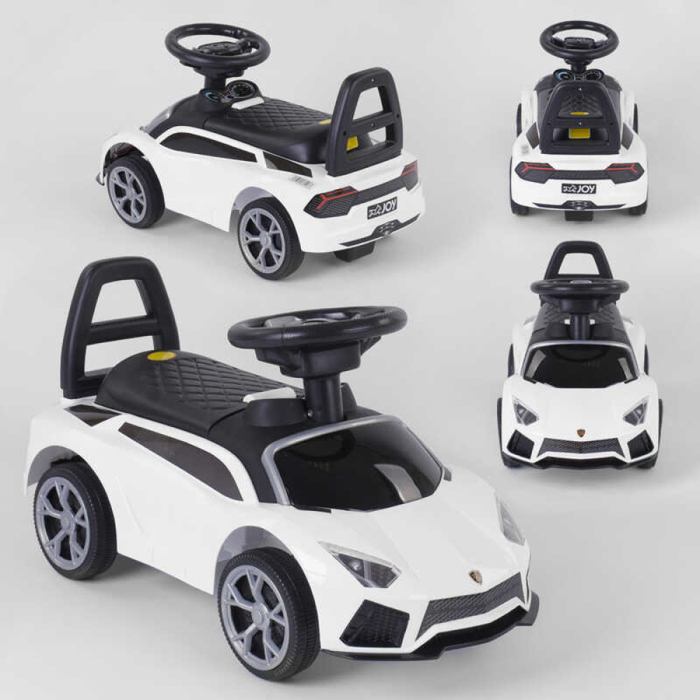 Машина-толокар LB 309 JOY (1) колір БІЛИЙ, РОСІЙСЬКІ ПІСНІ, МУЗИЧНИЙ РУЛЬ, багажник