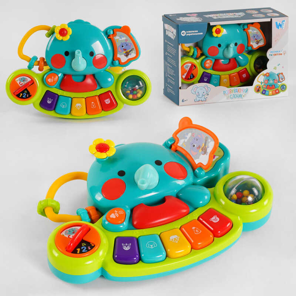 Музичне піаніно 48183 "WToys" (24) УКРАЇНСЬКЕ ОЗВУЧУВАННЯ, пісні, віршики про тварин, світлові ефекти, в коробці