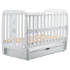 Ліжечко Babyroom Друзі DDMYO-3 маятник + ящик + відкидний бік, бук сірий (626140)
