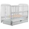 Ліжечко Babyroom Друзі DDMYO-3 маятник + ящик + відкидний бік, бук сірий (626140)