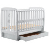 Ліжечко Babyroom Друзі DDMYO-3 маятник + ящик + відкидний бік, бук сірий (626140)