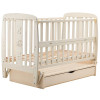 Ліжечко Babyroom Друзі DDMYO-3 маятник + ящик + відкидний бік, бук слонова кістка (626197)