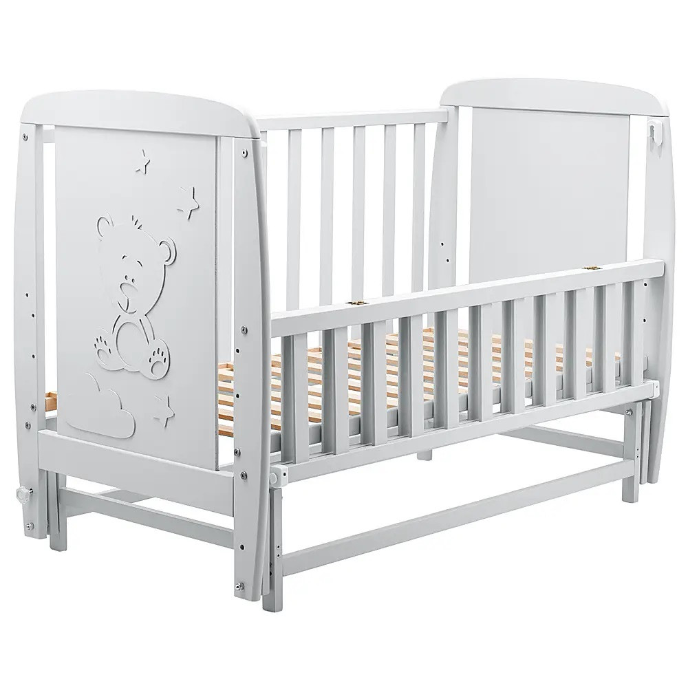 Ліжечко Babyroom Умка маятник + відкидний бік DUMO-02 бук сірий (626200)