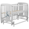 Ліжечко Babyroom Жирафик маятник, відкидний бік DJMO-02 бук сірий