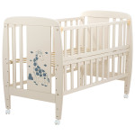 Ліжечко Babyroom Жирафик відкидний бік, колеса DJO-01 бук слонова кістка