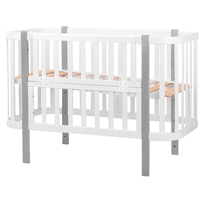 Ліжечко Babyroom Луна білий - сірий