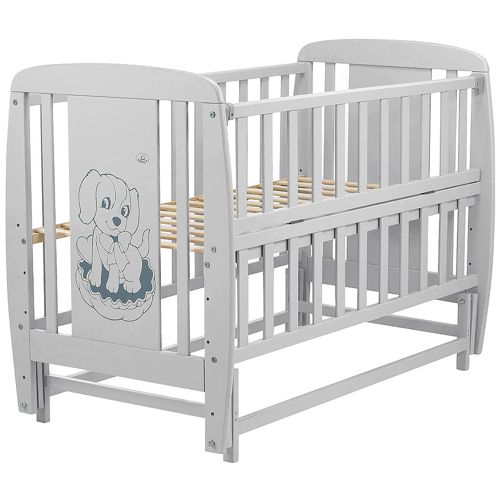 Ліжечко Babyroom Собачка маятник, відкидний бік DSMO-02 бук сірий