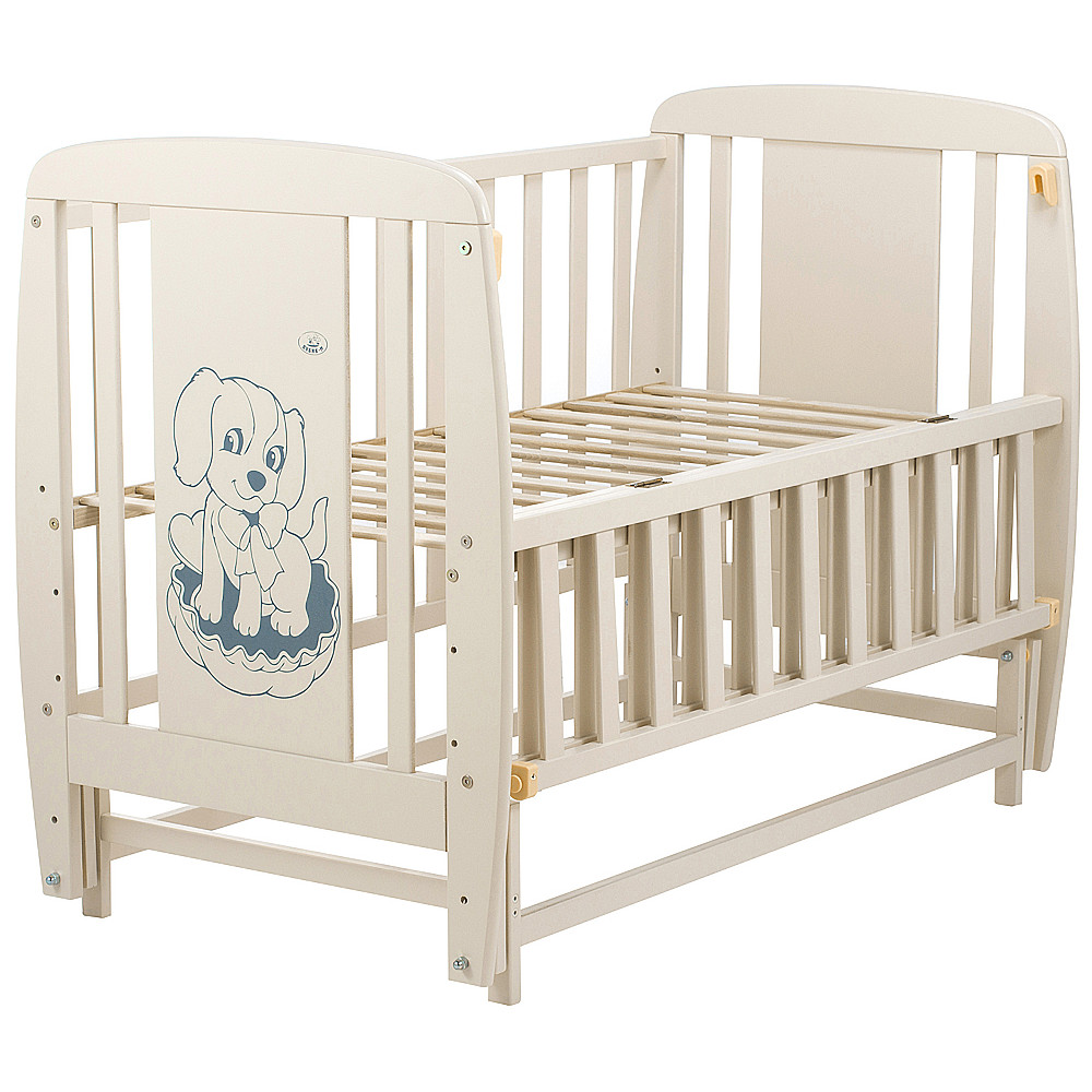 Ліжечко Babyroom Собачка маятник, відкидний бік DSMO-02 бук слонова кістка