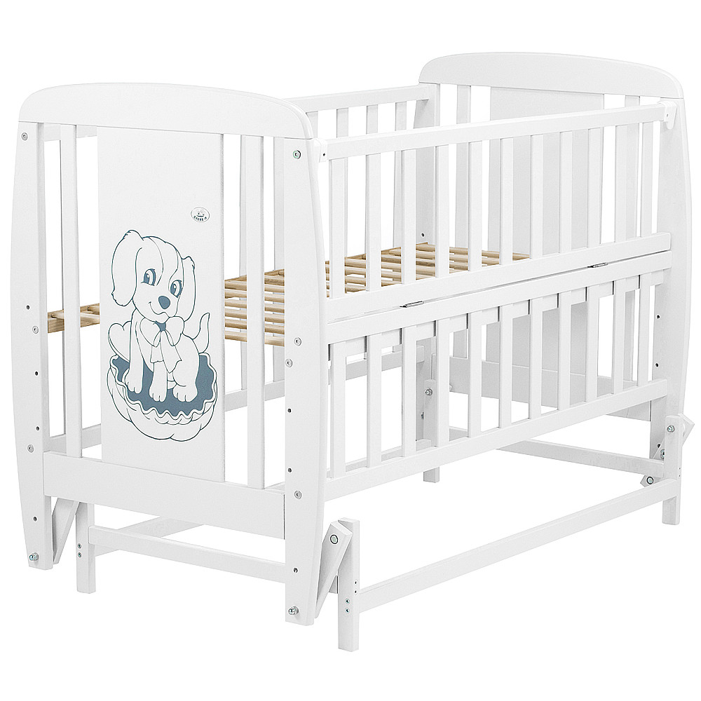Ліжечко Babyroom Собачка маятник, відкидний бік DSMO-02 бук білий
