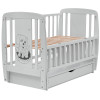 Ліжечко Babyroom Собачка маятник, ящик, відкидний бік DSMYO-03 бук сірий