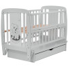 Ліжечко Babyroom Собачка маятник, ящик, відкидний бік DSMYO-03 бук сірий