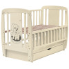 Кроватка Babyroom Собачка маятник, ящик, откидной бок DSMYO-03 бук слоновая кость