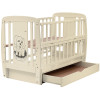 Кроватка Babyroom Собачка маятник, ящик, откидной бок DSMYO-03 бук слоновая кость