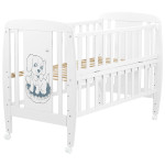 Кроватка Babyroom Собачка откидной бок, колеса DSO-01 бук белый