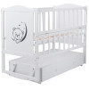 Кроватка Babyroom Тедди (Т-03) фигурное быльце, маятник, ящик, откидной бок, белый