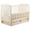 Ліжечко Babyroom Умка маятник + ящик + відкидний бік DUMYO-3 бук слонова кістка (626141)