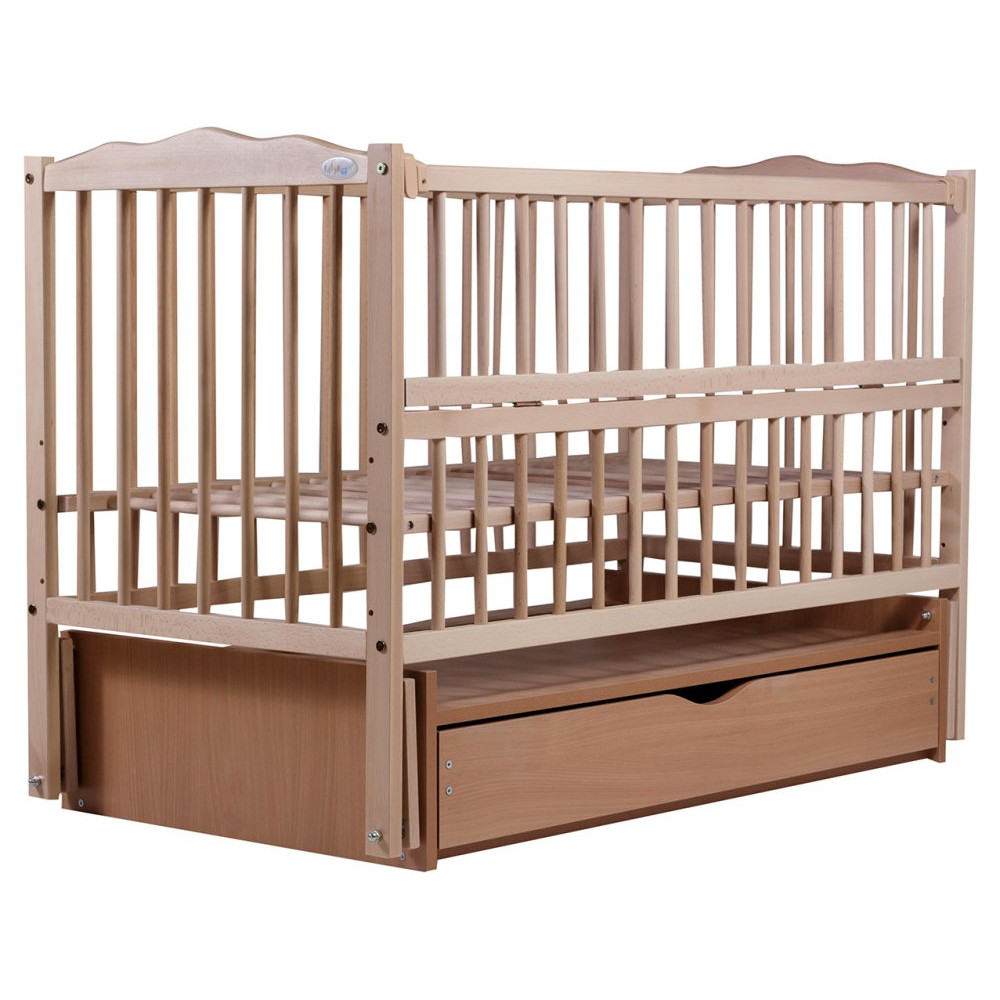 Кроватка Babyroom Веселка (DVMYO-3) маятник, ящик, откидной бок, бук, светлый (натуральный)