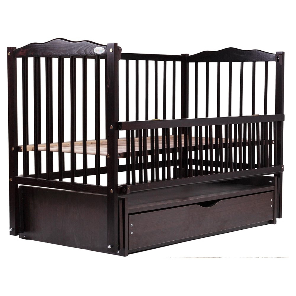 Кроватка Babyroom Веселка (DVMYO-3) маятник, ящик, откидной бок, бук, венге Кроватка Babyroom Веселка (DVMYO-3) маятник, ящик, откидной бок, бук, венге