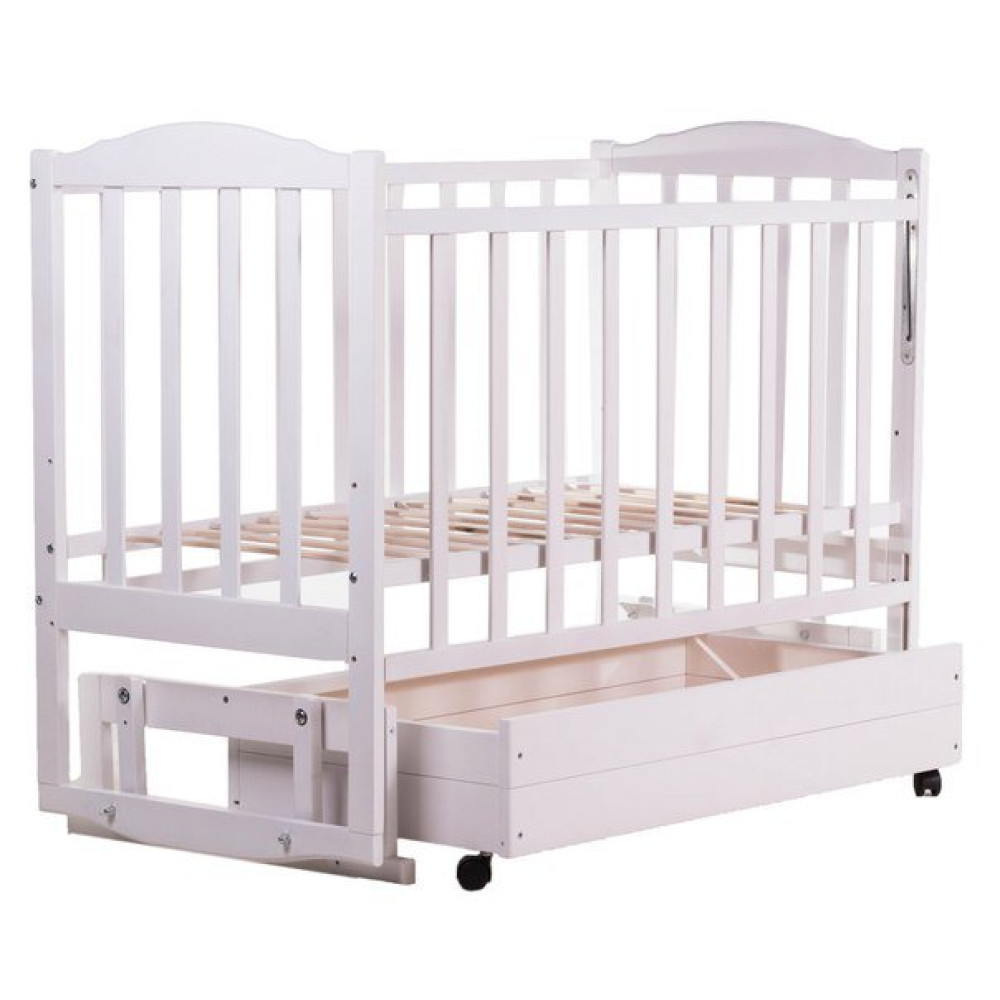 Ліжечко Babyroom Зайченя Z301 з маятником і ящиком біла