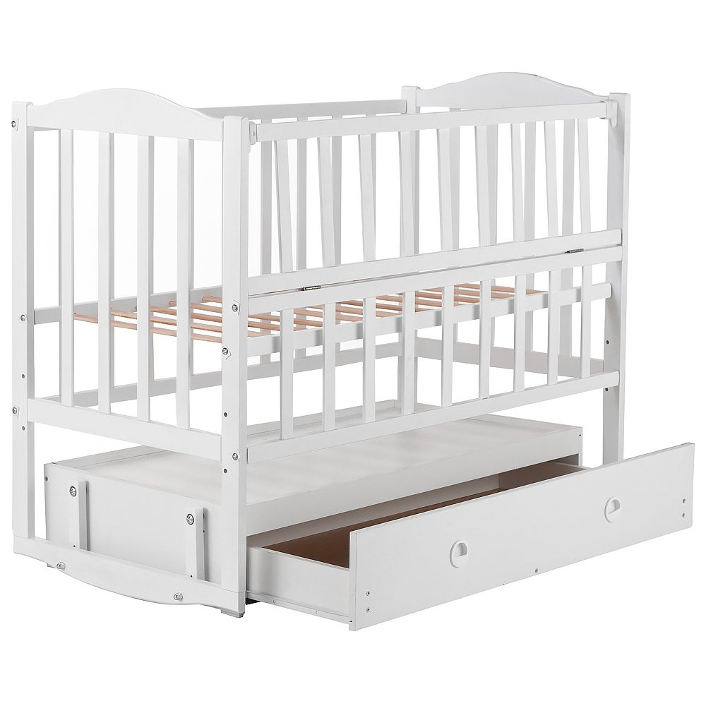 Ліжечко Babyroom Зайченя ZL301 маятник, ящик, відкидна боковина, біла