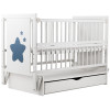 Ліжечко Babyroom Зірочка Z-03 маятник, ящик, відкидна боковина, бук, білий