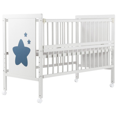 Кроватка Babyroom Звездочка Z-01 откидной бок, колеса, бук, белый