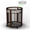 Ліжечко-трансформер IngVart Smart Bed Round 9в1 Eco line з іонами срібла, венге