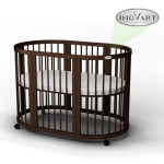 Ліжечко-трансформер IngVart Smart Bed Round 9в1 Eco line з іонами срібла, венге