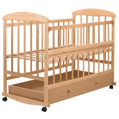 Ліжечко з ящиком Наталка ОСЯО ящик, відкидний бік вільха світла