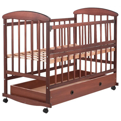 Ліжечко з ящиком Наталка ОТЯО ящик, відкидний бік вільха темна