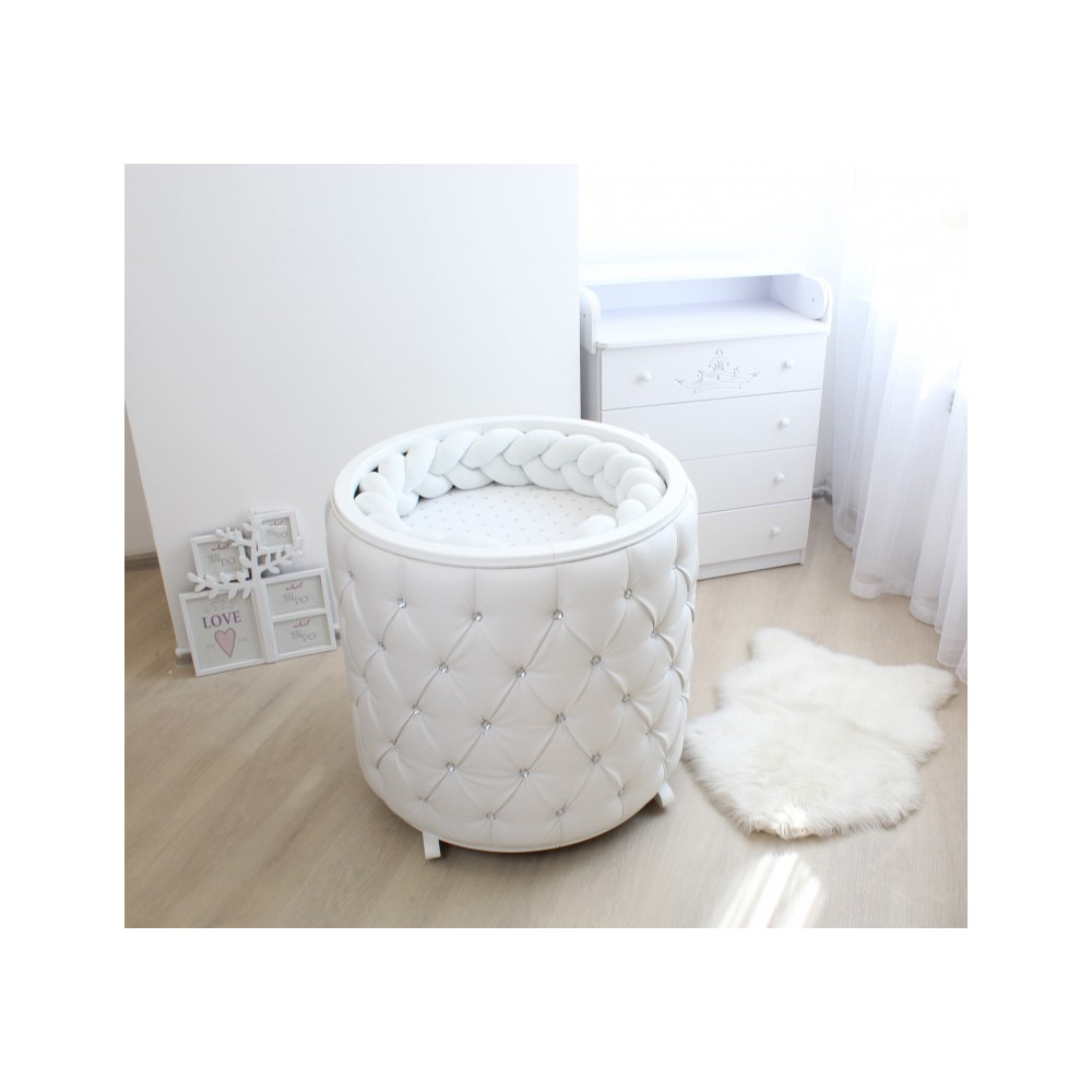 Дитяче овальне ліжечко трансформер Ovalbed Elegance Swarovski 8в1 каретная стяжка